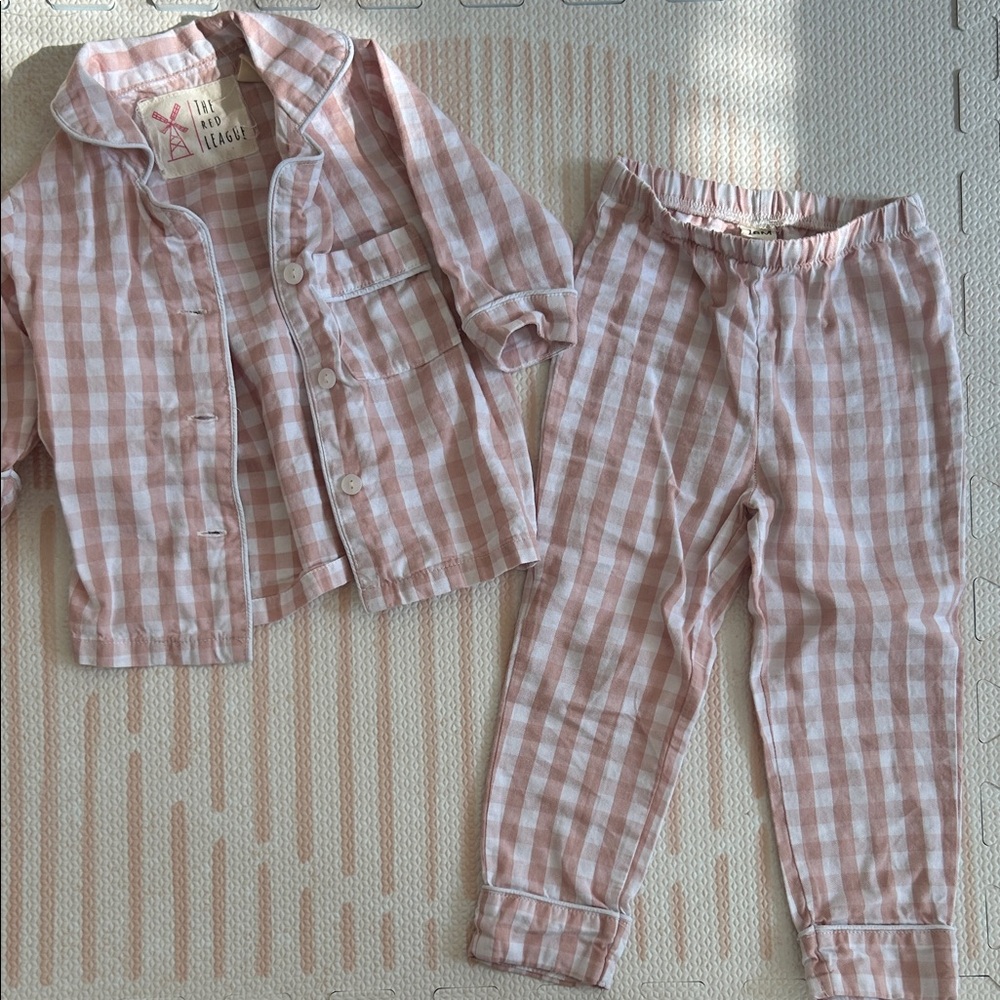 The Red League Pink Gingham PJs